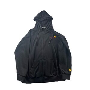 Carhartt Work In Progress Chase Zip Up Hoodie Black Full Zip Mens XL